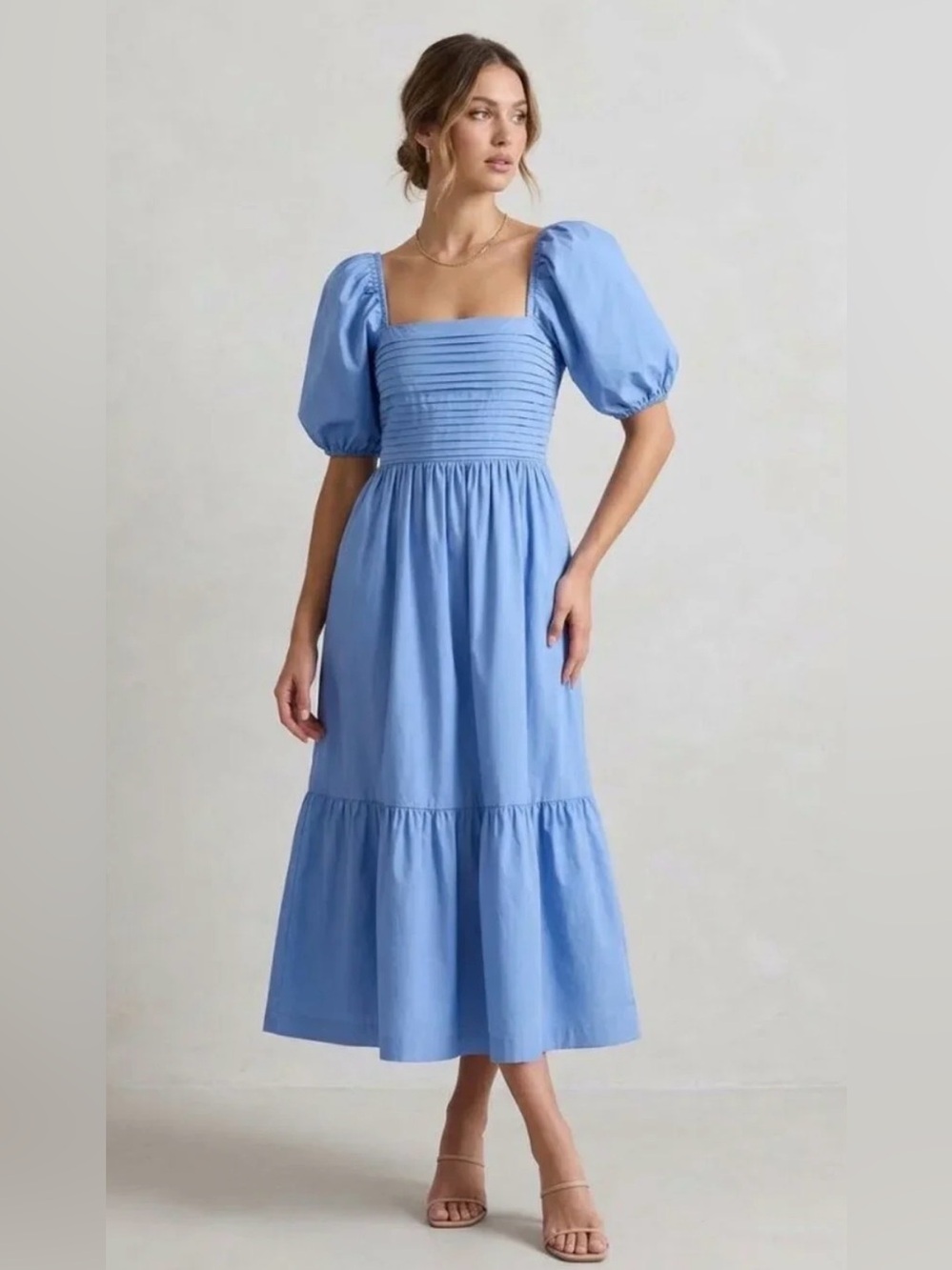 Abercrombie Emerson Blue Stripe Midi Dress